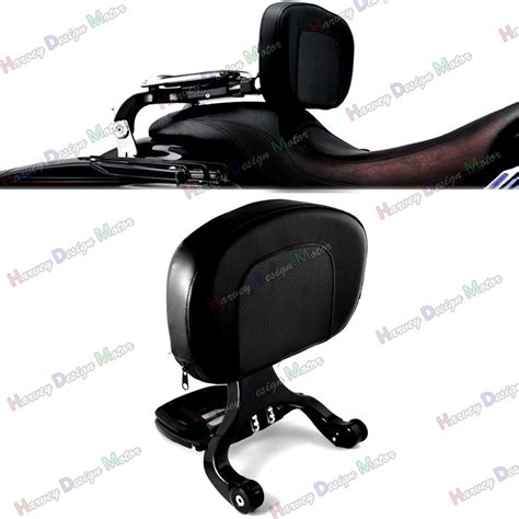 Black Multi Purpose Adjustable Driver Passenger Backrest For Harley