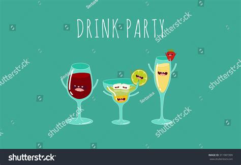 Funny Cocktail. Vector Illustration. - 311981999 : Shutterstock