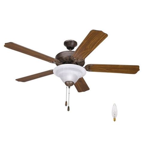 Yosemite Home Decor 52-in Builder Dark Brown Ceiling Fan with Light Kit ...