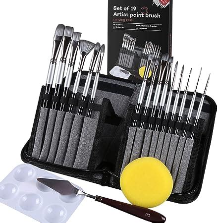 Kit Pinceles Pintura Acr Lica Artistas Principiantes Negro Paga