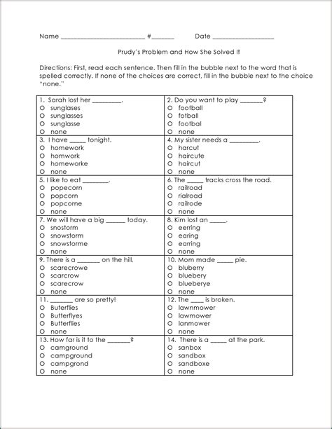 》free Printable Multiple Choice Template Word