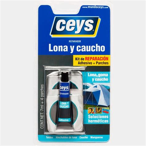 Kit de Reparación de Lona y Caucho Ceys con Adhesivo y Parches