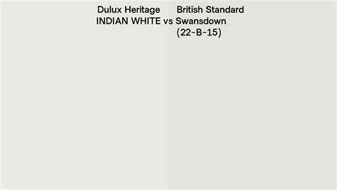 Dulux Heritage INDIAN WHITE Vs British Standard Swansdown 22 B 15