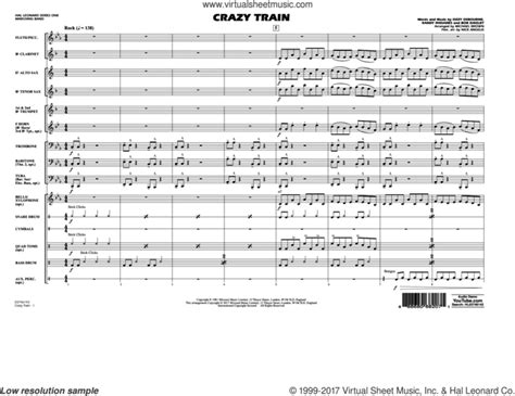 Michael Brown Crazy Train Sheet Music Complete Collection For Marching Band