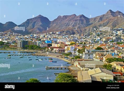 Mindelo Hafenstadt Auf Der Insel São Vicente Kap Verde