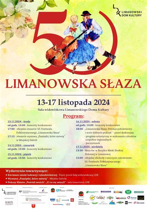 Zapraszamy na 50 Festiwal Folklorystyczny Limanowska Słaza Powiat