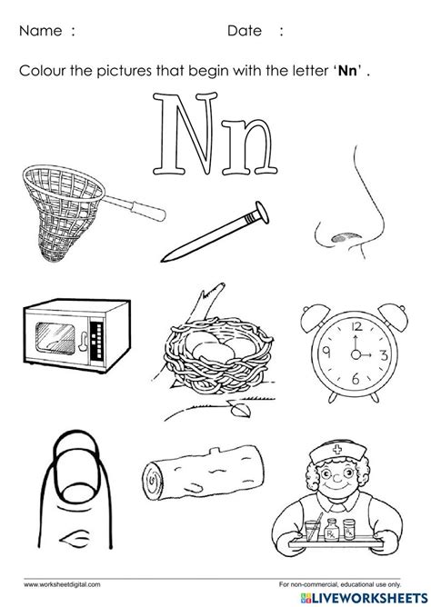 Phonics Letter N Worksheet Letter N Worksheet Letter N Beginning