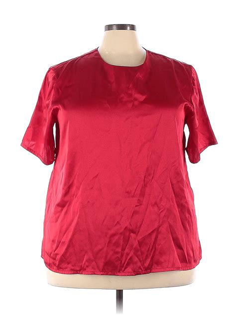 Anthony Richards 100 Polyester Red Short Sleeve Blouse Size 22 Plus