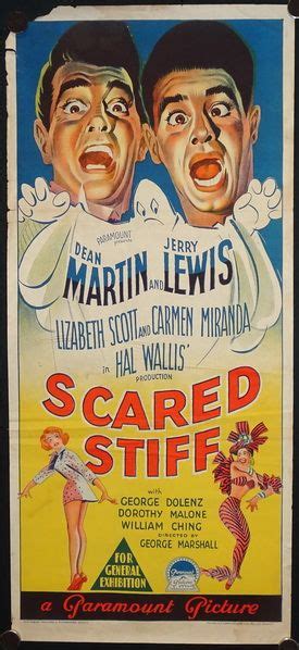 A Movie Poster For Scared Stiff With Two Men Screaming And One Woman