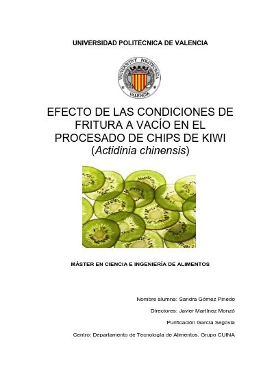 Efecto de las condiciones de fritura a vacío en el procesado de chips