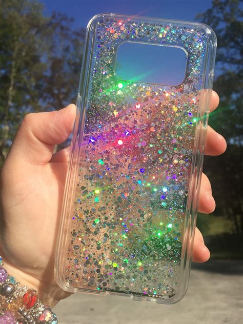 Silver Sparkle Holographic Glitter Phone Case Samsung Galaxy Etsy