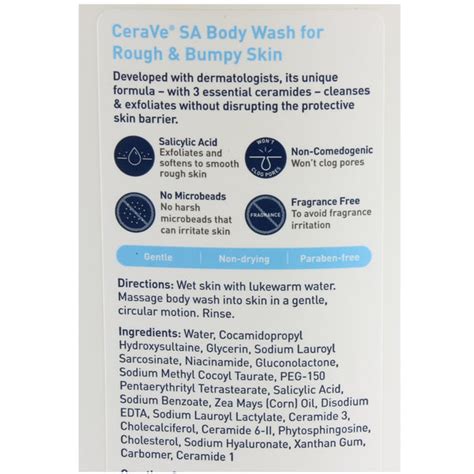 Cerave 296ml Sa Body Wash For Rough And Bumpy Skin Skincare Australia