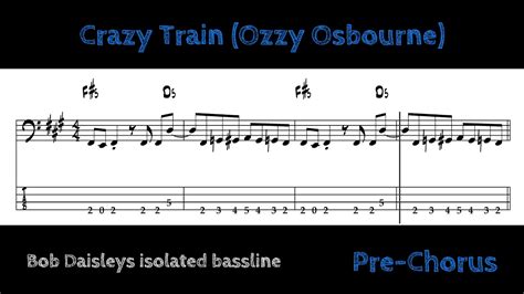 Ozzy Osbourne Crazy Train Isolated Bassline With Tabs Youtube