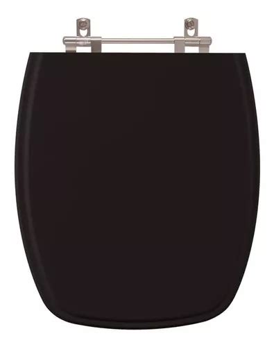 Asiento Para Inodoro Pontto Lavabo Fiori Amarilis De MDF Lacado Negro