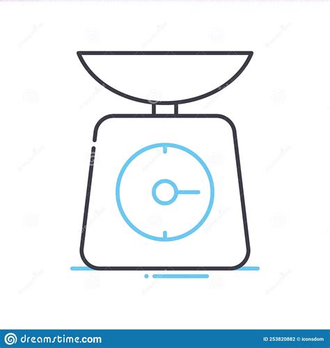 Kitchen Weight Scale Line Icon Outline Symbol Vector Illustration