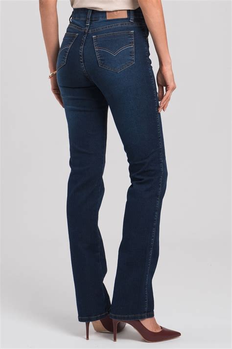 Calça Jeans Reta Feminina Escuro F2917 Oxiblue Jeans