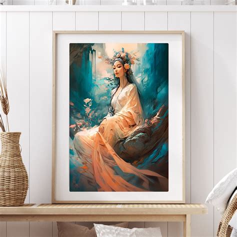 Kwan Yin Art Print T For Her Quan Yin Wall Art Kuan Yin Painting