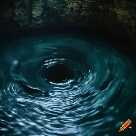 Photorealistic Depiction Of An Underground Whirlpool