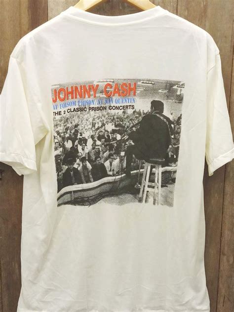 JOHNNY CASH 100 Cotton New Vintage Band T Shirt Back View Vintage