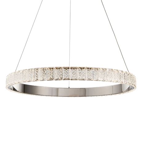 Endon Lighting Celeste 30w LED Single Ring Pendant With Crystal Glass