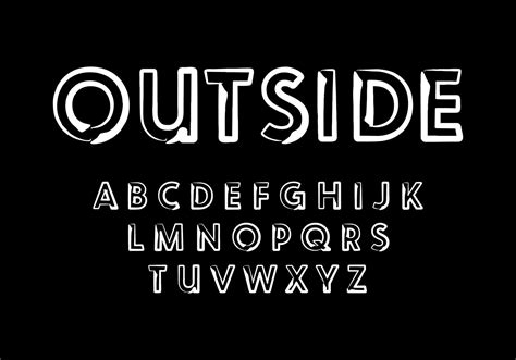 Bold font with outline stroke style. Vector font for typography, title writing, poster or logo ...