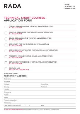 Rada Short Courses Fill Online Printable Fillable Blank PdfFiller