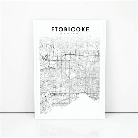 Etobicoke Toronto Map Print Ontario ON Canada Map Art Poster | Etsy