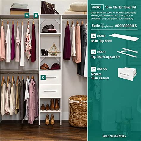 Closetmaid Suitesymphony Wood Closet Organizer Starter Kit With Tower