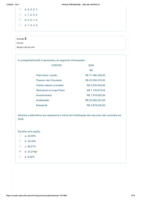 Prova Análise das Demonstrações Contábeis Análise das Demonstrações