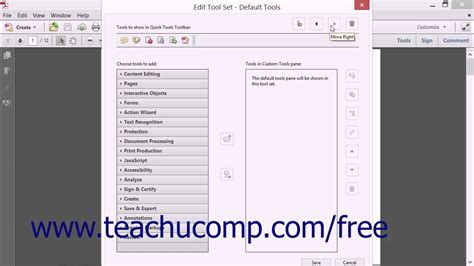 Customizing The Quick Tools In The Quick Tools Toolbar Adobe Acrobat