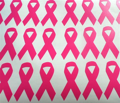 30 Pink Ribbon Stickers Breast Cancer Awareness Decals