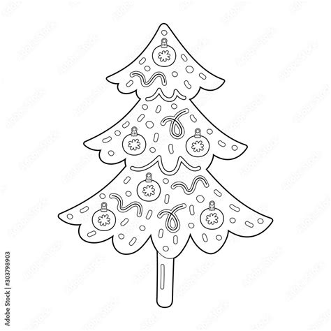 Christmas Tree Cartoon Outline