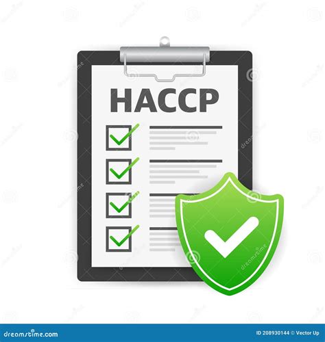 Haccp Hazard Analysis Critical Control Points Icon With Award Or Checkmark Stock Vector