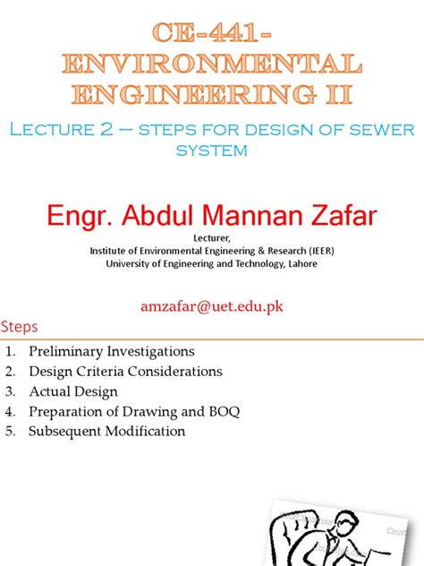 lec  week  design  sewer system  sanitary sewer