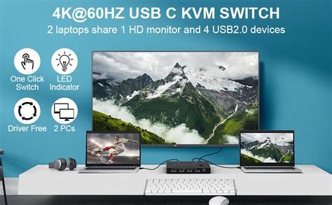 Conmutador Kvm Hdmi Usb C 4k A 60hz Interruptor De Monitor Tipo C