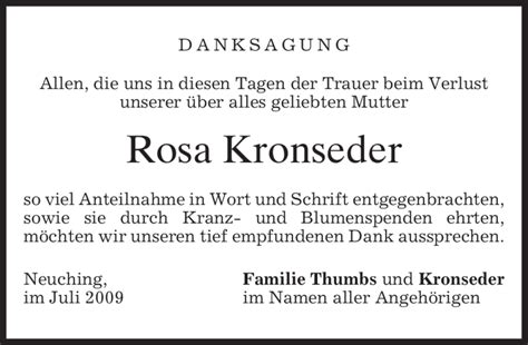 Traueranzeigen Von Rosa Kronseder Trauer Merkur De