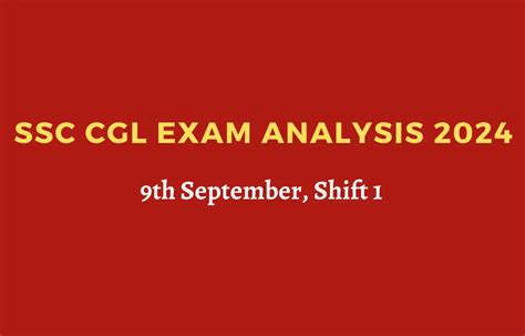 Ssc Cgl Exam Analysis Th September St Shift Question Paper