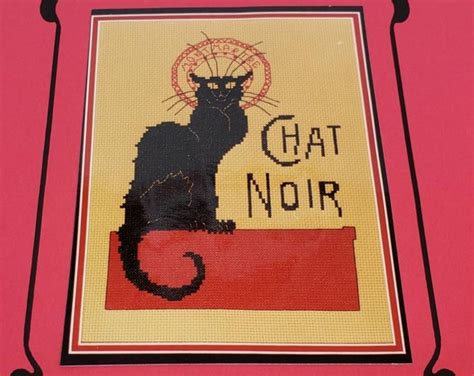 Chat Noir Counted Cross Stitch Art Nouveau Art Deco Style By Art Stitch