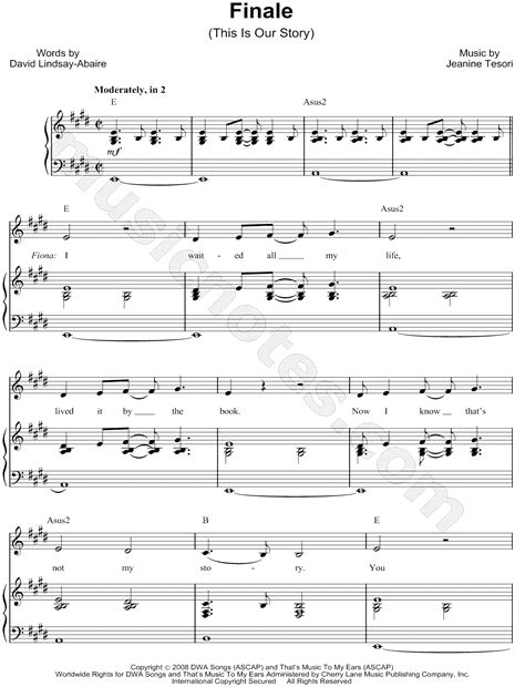 Finale This Is Our Story From Shrek The Musical Sheet Music In E