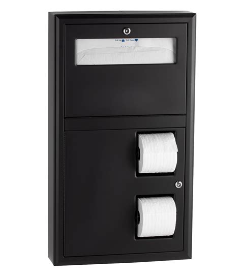 Surface Mounted Seat Cover Dispenser And Toilet Tissue Dispenser Matte Black Bobrick