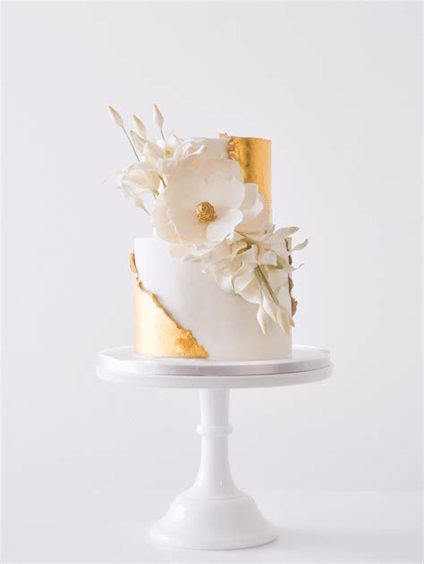 Gold Foil Wedding Cake Gold Foil Cake Golden Wedding Cake Wedding