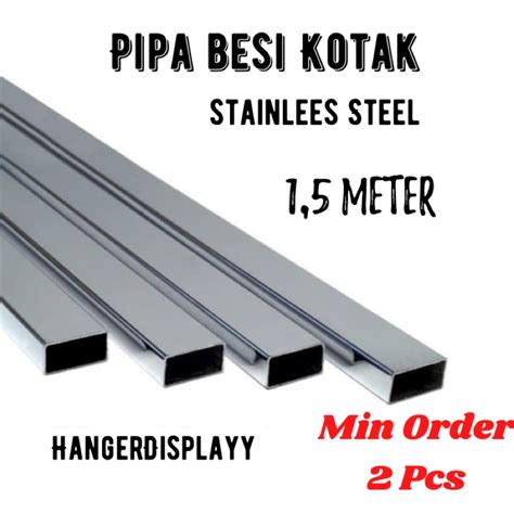 Jual Pipa Kotak Stainless Cm Gantungan Baju Display Pipa Kotak