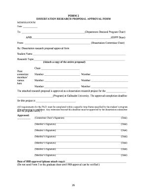 Fillable Online Gallaudet Form Dissertation Research Proposal