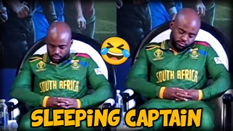 FUNNY South Africa Captain Temba Bavuma Sleeping During Press