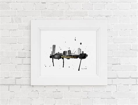 Milwaukee Skyline Art, Milwaukee Wisconsin Art Print, Milwaukee Skyline ...