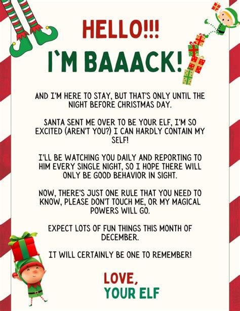 7 Free Printable Elf Arrival Letters