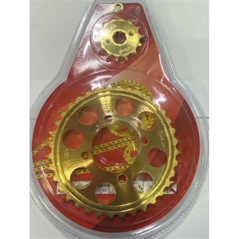 Sprocket Set With Chain Gold Series Xrm110 Smash Dream Sniper Raider