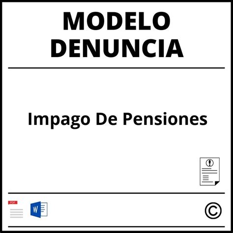 Modelo Denuncia Impago De Pensiones