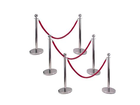 TourGo Silver Ball Top Stainless Steel Retractable Stanchion Posts With