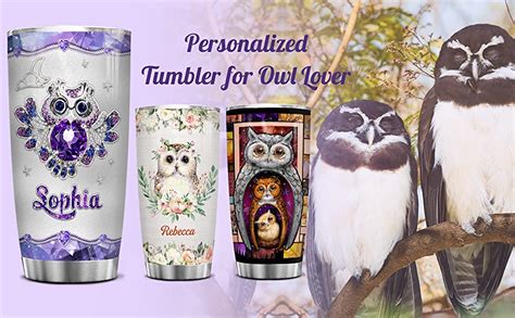 Sandjest Personalized Owl Tumbler 20oz 30oz Tumblers With Lid T For Women Girl